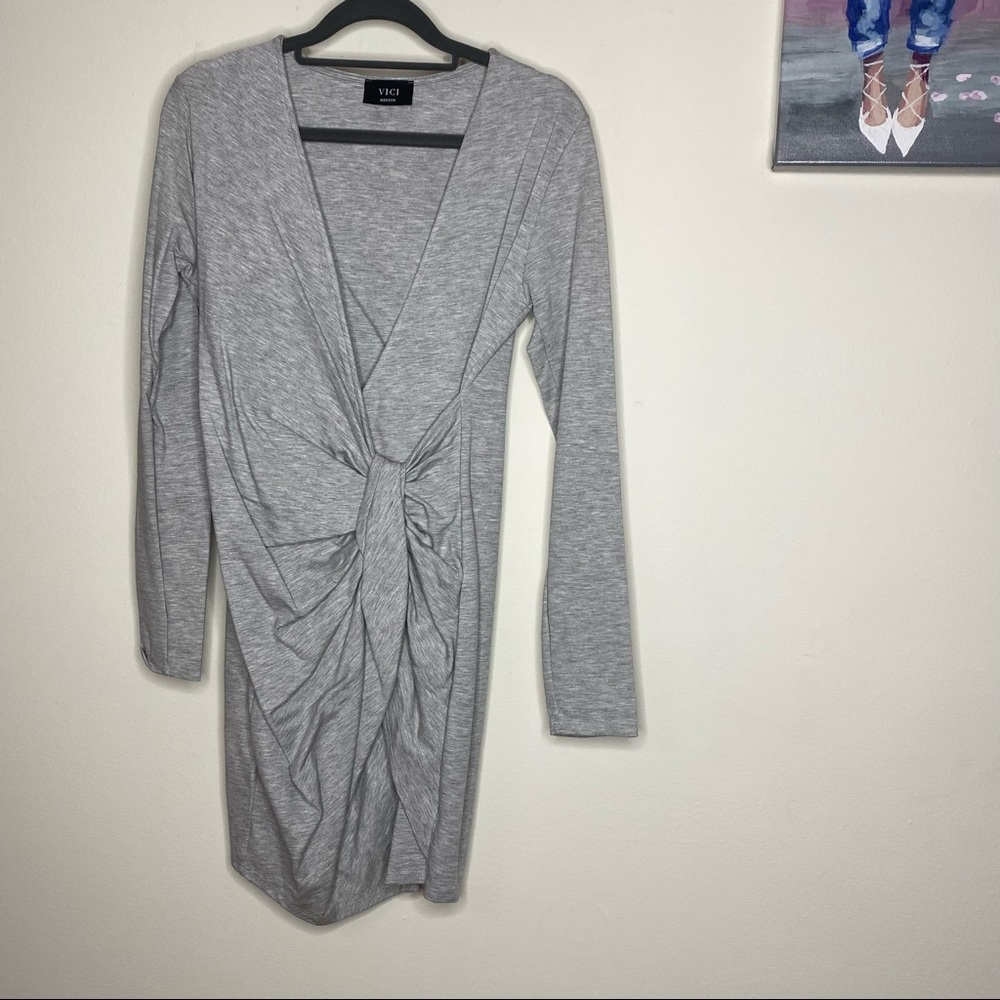 VICI bodycon faux wrap dress
